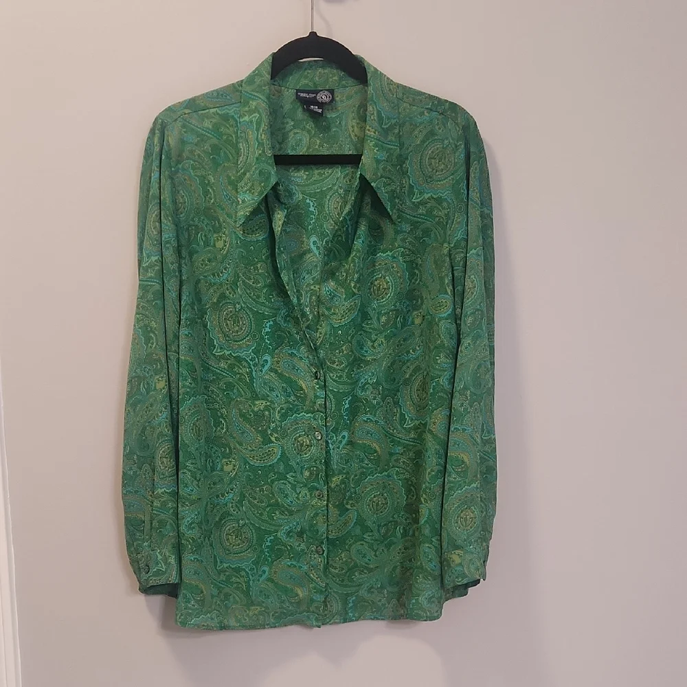 Venezia 2‑Piece Paisley Dress & Shirt Set – Size 18/20, Emerald Boho Y2K‎ - Picture 5 of 15
